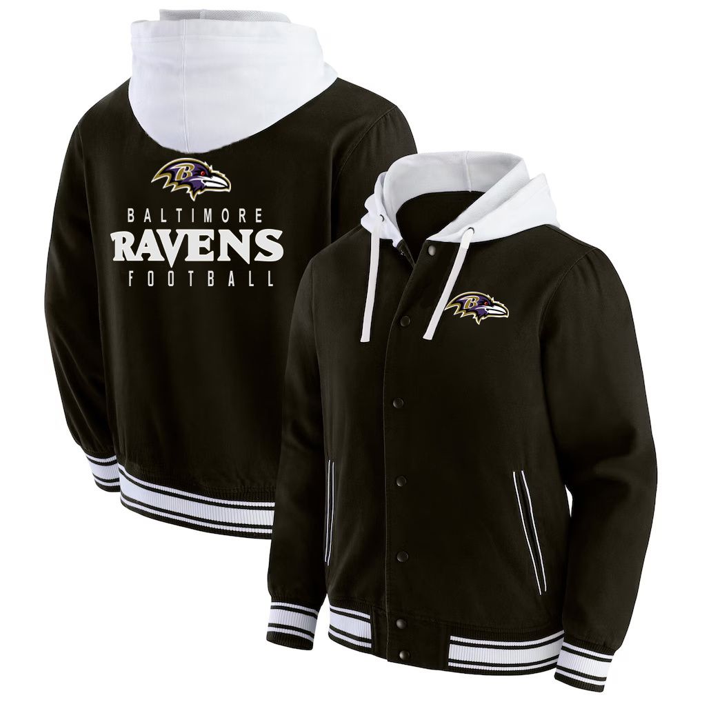 Men 2026 NFL Baltimore Ravens  jacket hoodie Black 012